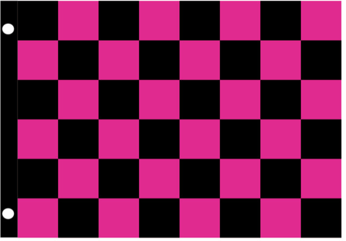 Checkered Flag Hot Pink and Black